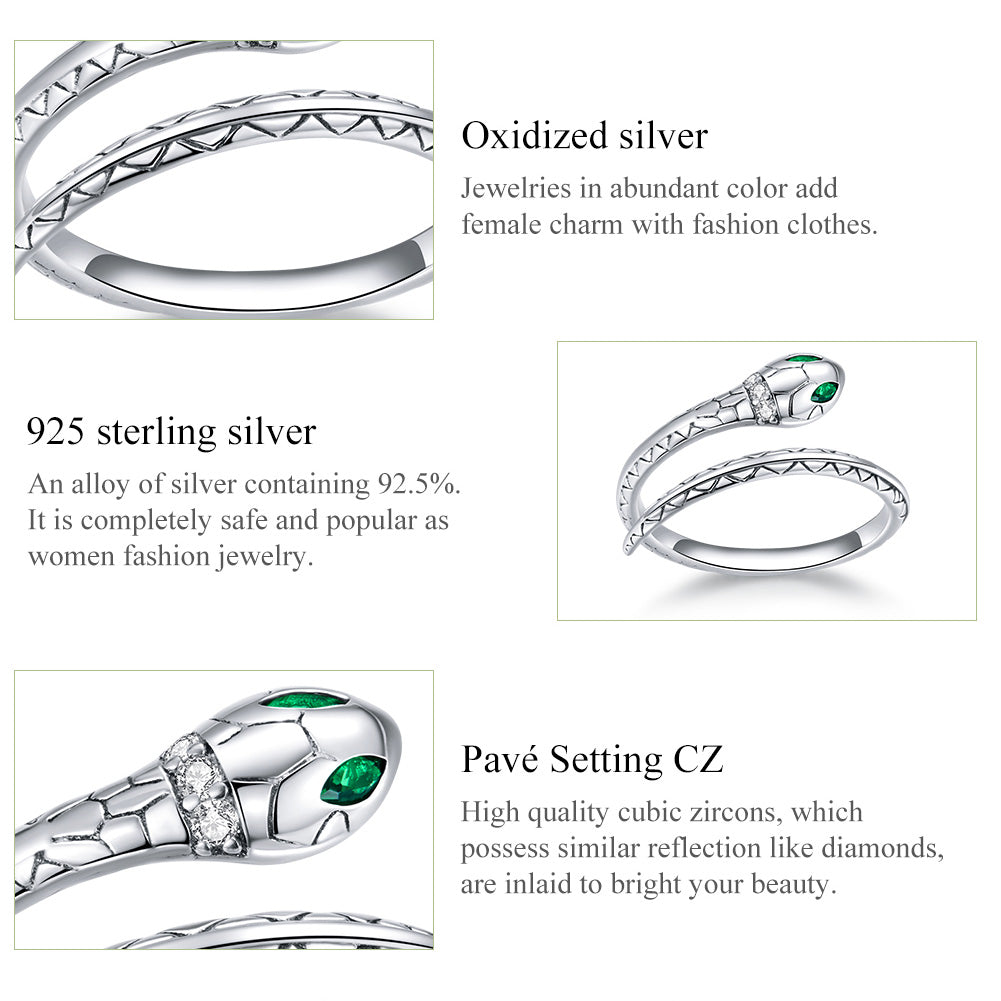 "Sylvory 925 Sterling Silver Slithering Elegance Ring"