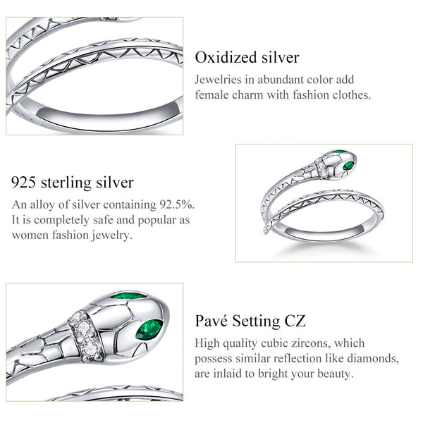 "Sylvory 925 Sterling Silver Slithering Elegance Ring"
