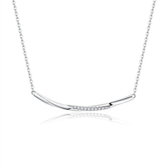 "Sylvory 925 Sterling Silver Smiling Curve Necklace"