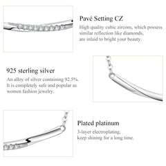 "Sylvory 925 Sterling Silver Smiling Curve Necklace"
