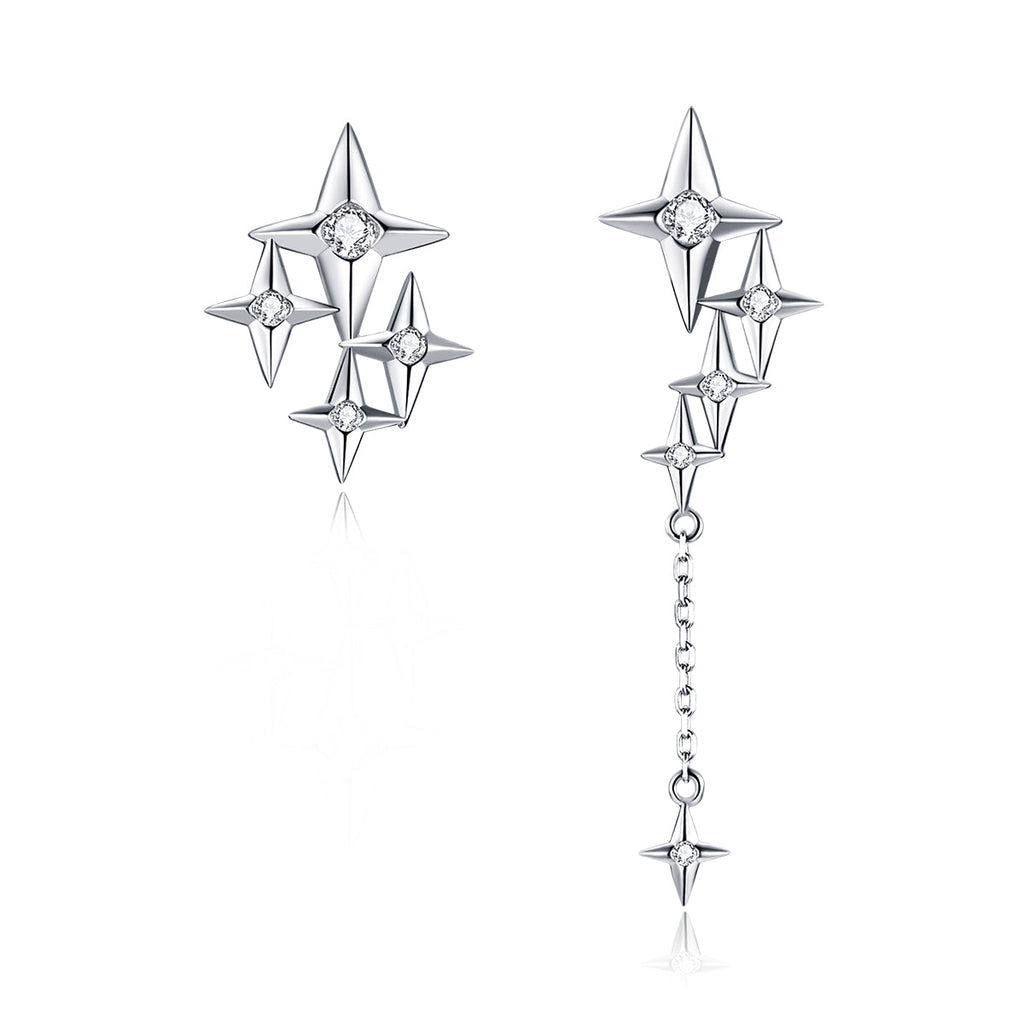 "Sylvory 925 Sterling Silver Starstruck Shimmer Asymmetric Earring"