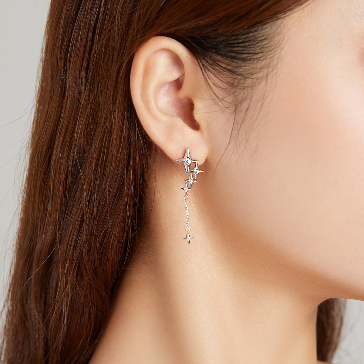 Silver Starstruck Shimmer Asymmetric Earring Secondary image