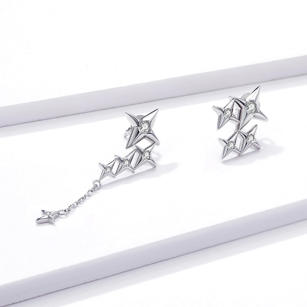 "Sylvory 925 Sterling Silver Starstruck Shimmer Asymmetric Earring"