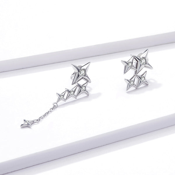 "Sylvory 925 Sterling Silver Starstruck Shimmer Asymmetric Earring"