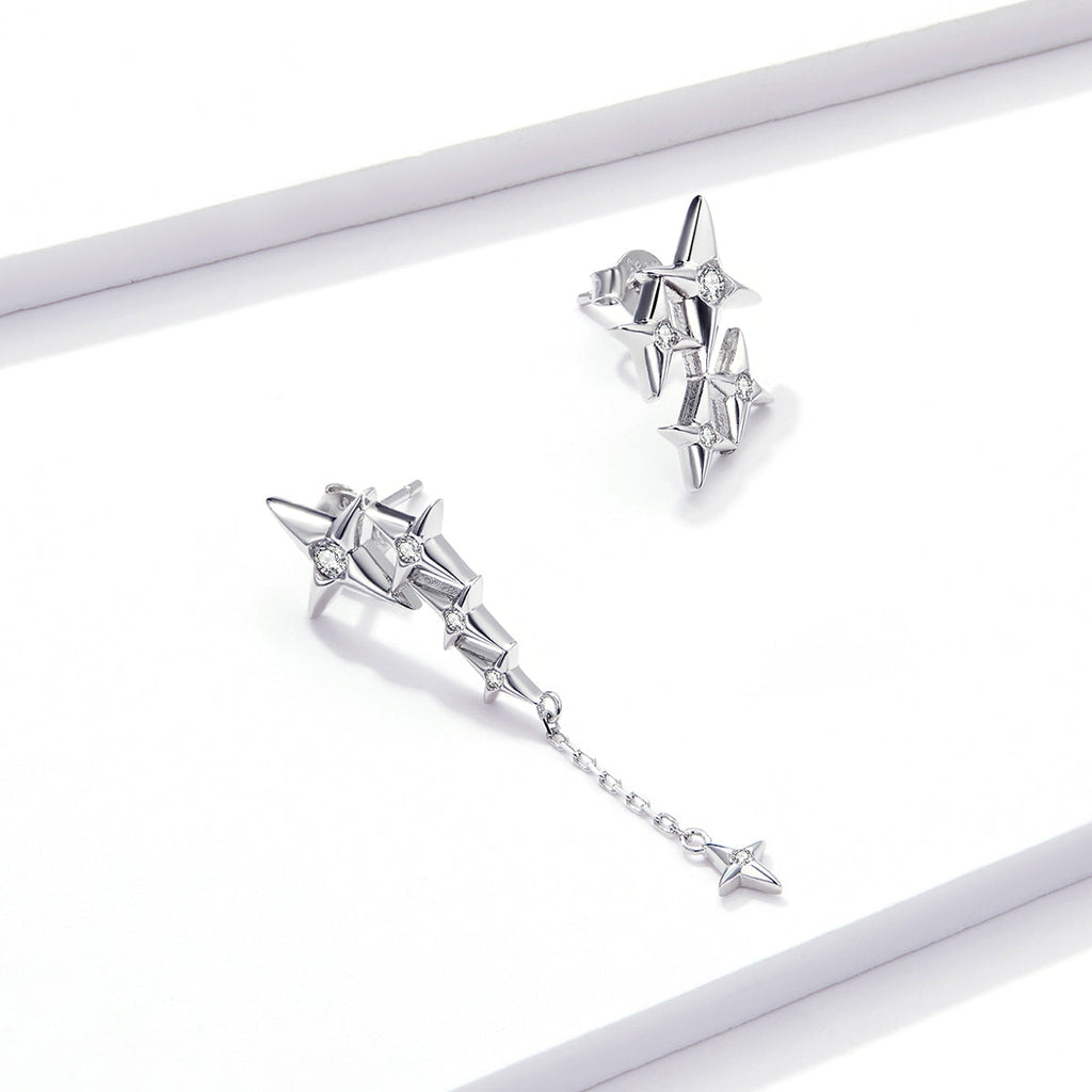 "Sylvory 925 Sterling Silver Starstruck Shimmer Asymmetric Earring"