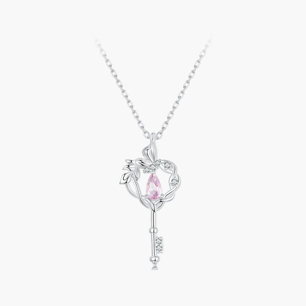 Silver Stellar Key Necklace in 925 Sterling Silver by Sylvory
