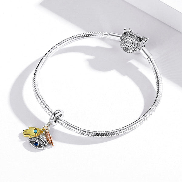 "Sylvory 925 Sterling Silver Talisman Trio Charm"