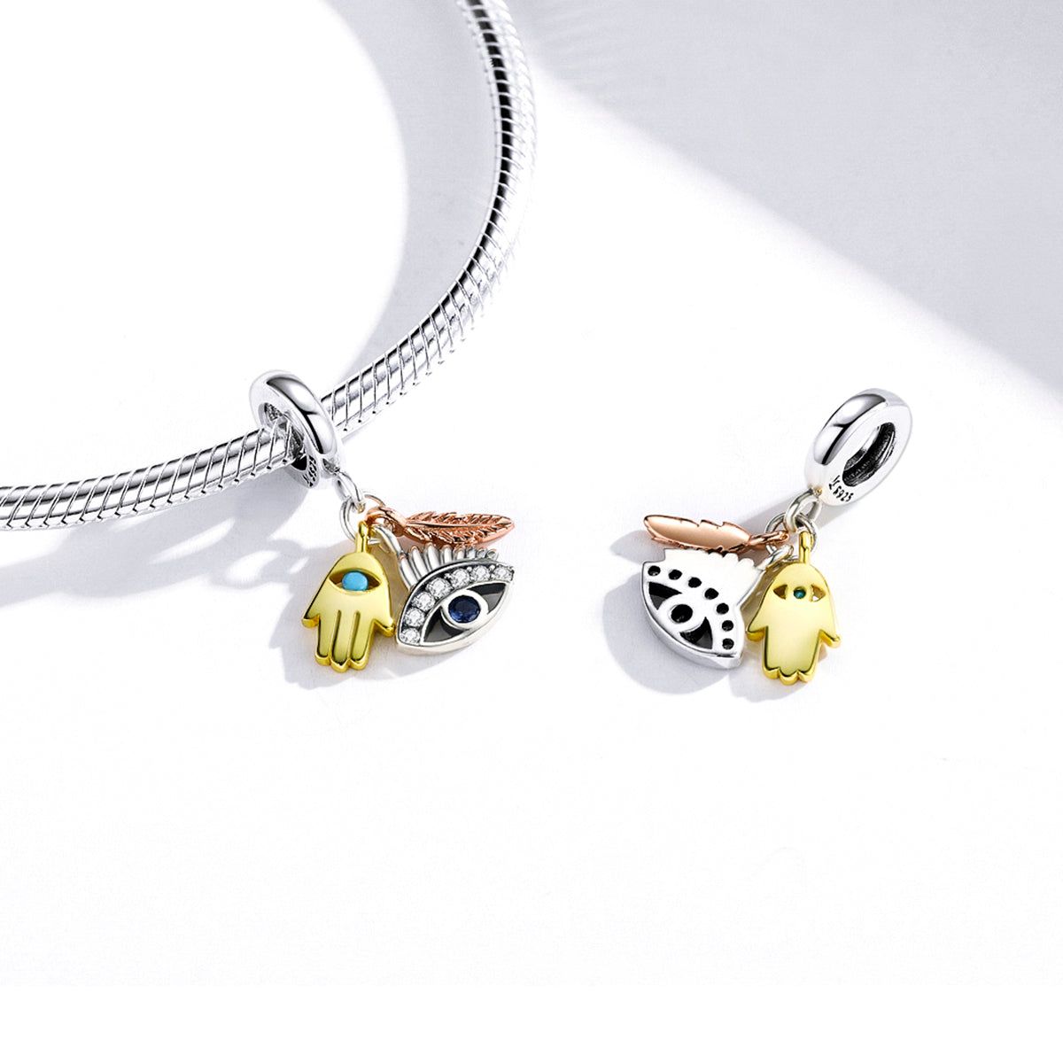 "Sylvory 925 Sterling Silver Talisman Trio Charm"