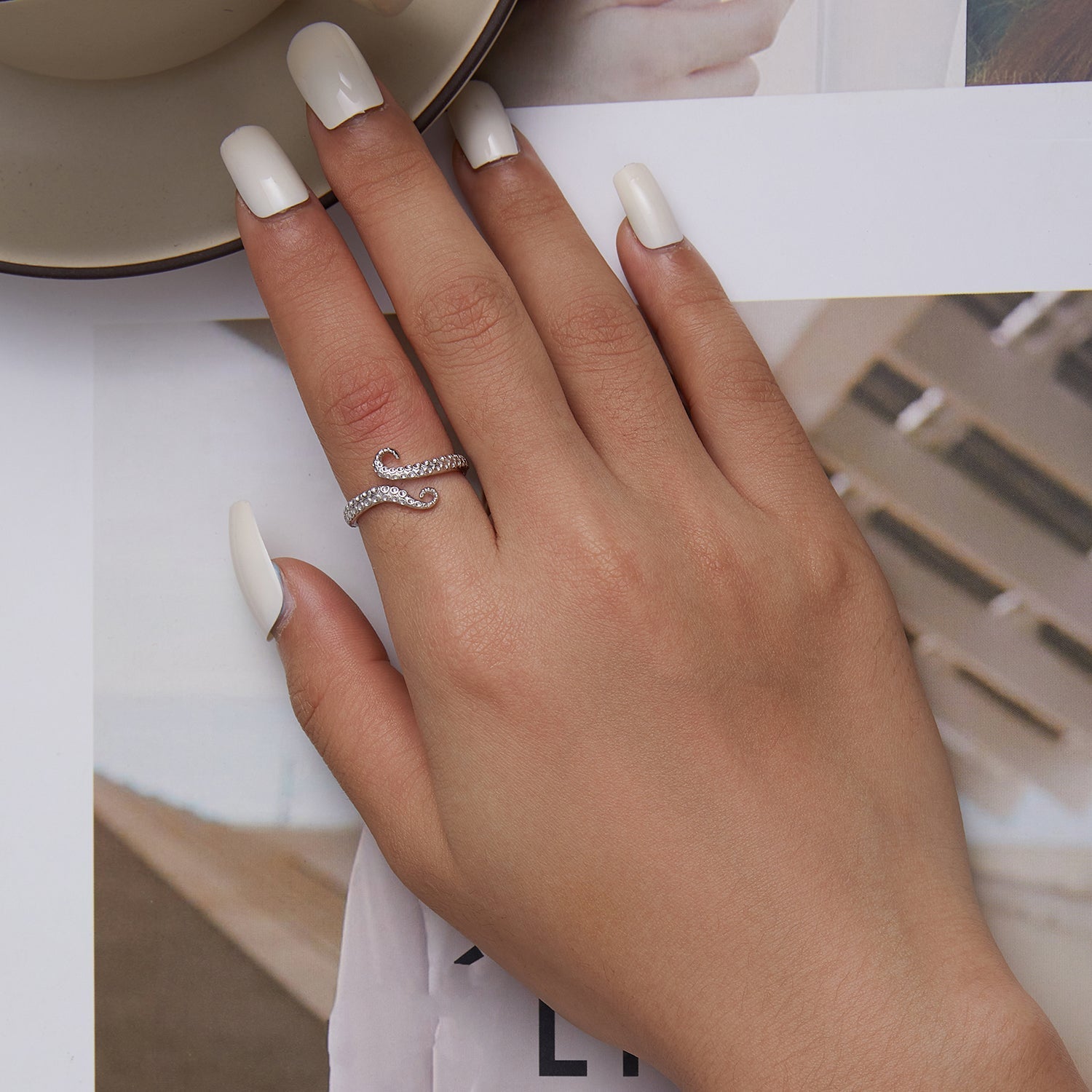 "Sylvory 925 Sterling Silver Tentacle Treasures Ring"