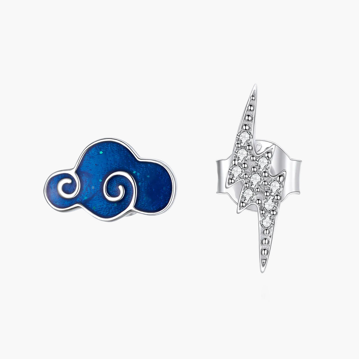 "Sylvory 925 Sterling Silver Thundercloud Studs" Main image