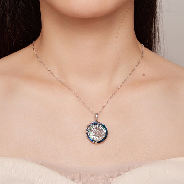 "Sylvory 925 Sterling Silver Tree of Life Illumination Necklace"