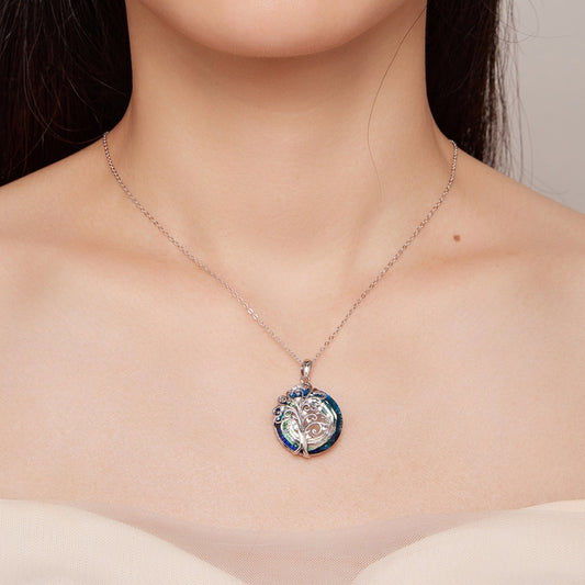 "Sylvory 925 Sterling Silver Tree of Life Illumination Necklace"