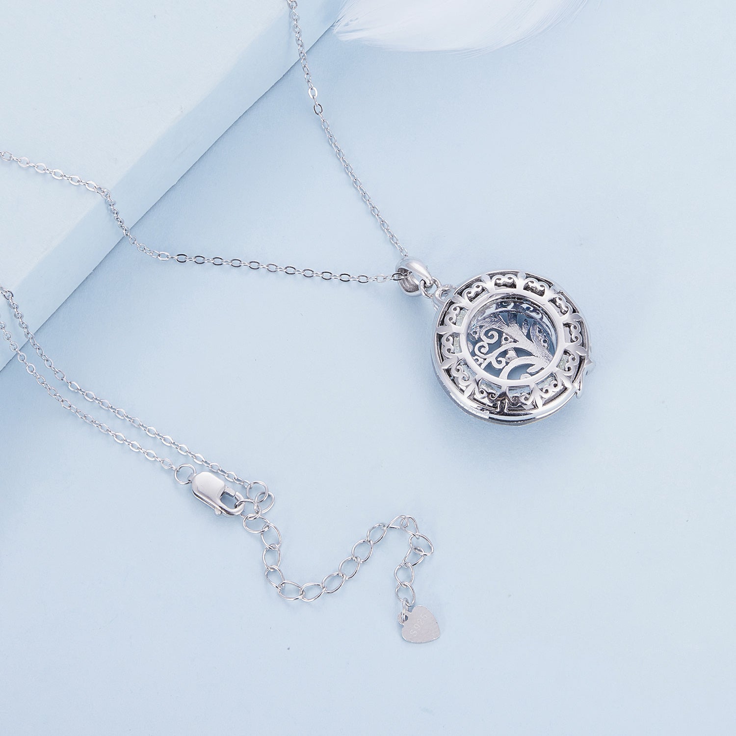 "Sylvory 925 Sterling Silver Tree of Life Illumination Necklace"