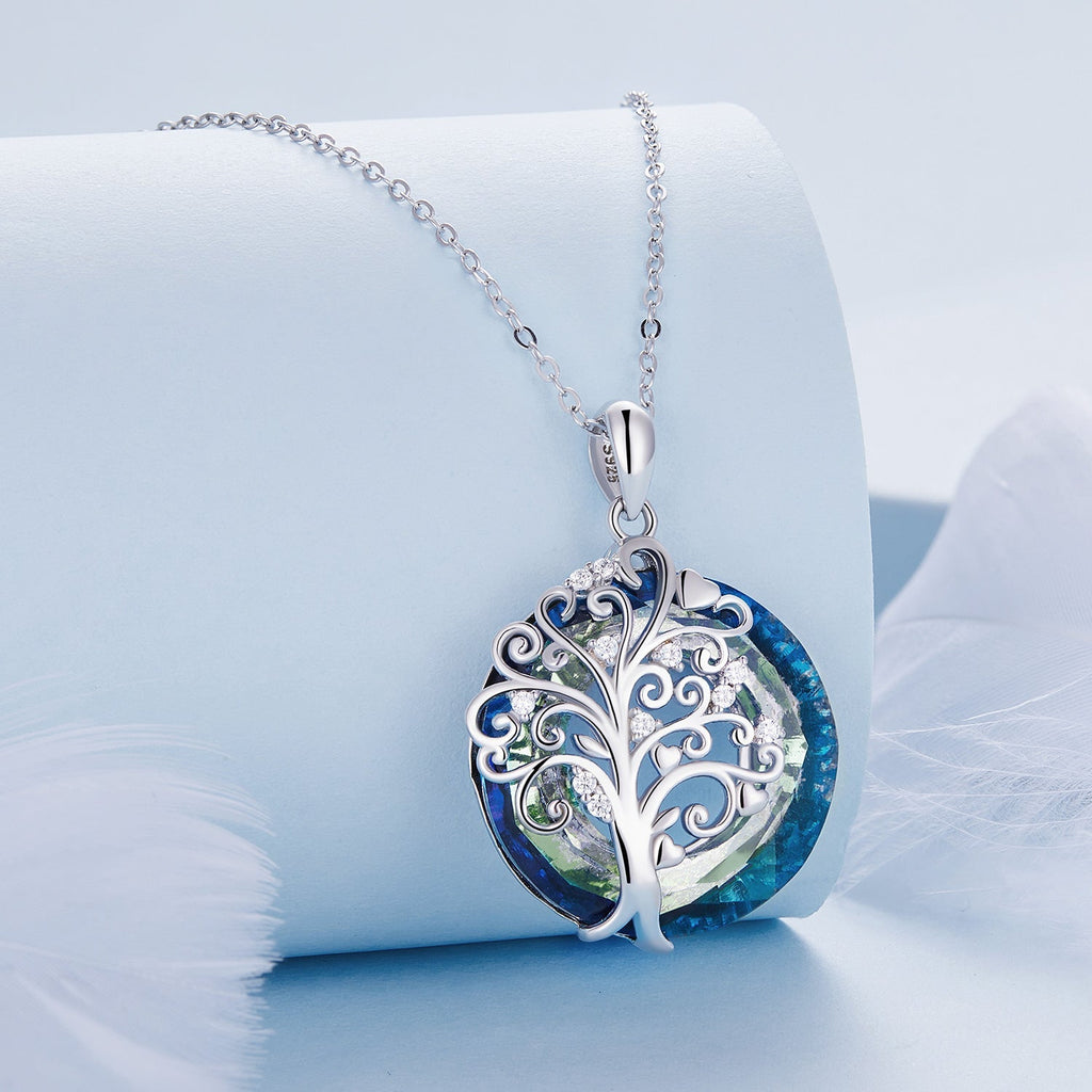 "Sylvory 925 Sterling Silver Tree of Life Illumination Necklace"