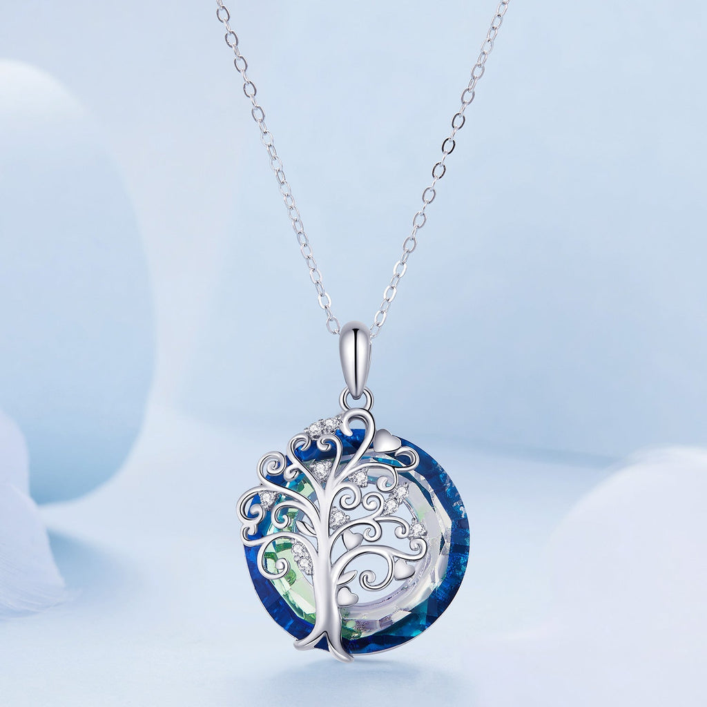"Sylvory 925 Sterling Silver Tree of Life Illumination Necklace"