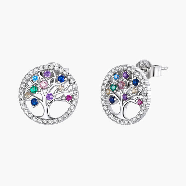 Silver Tree of Life studs in 925 Sterling Silver by Sylvory