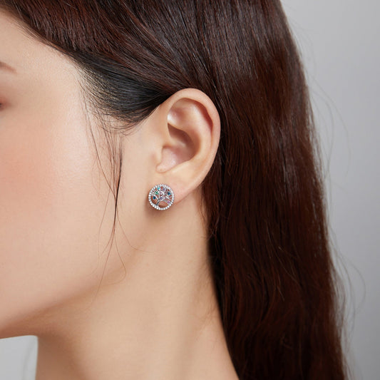 "Sylvory 925 Sterling Silver Tree of Life studs"