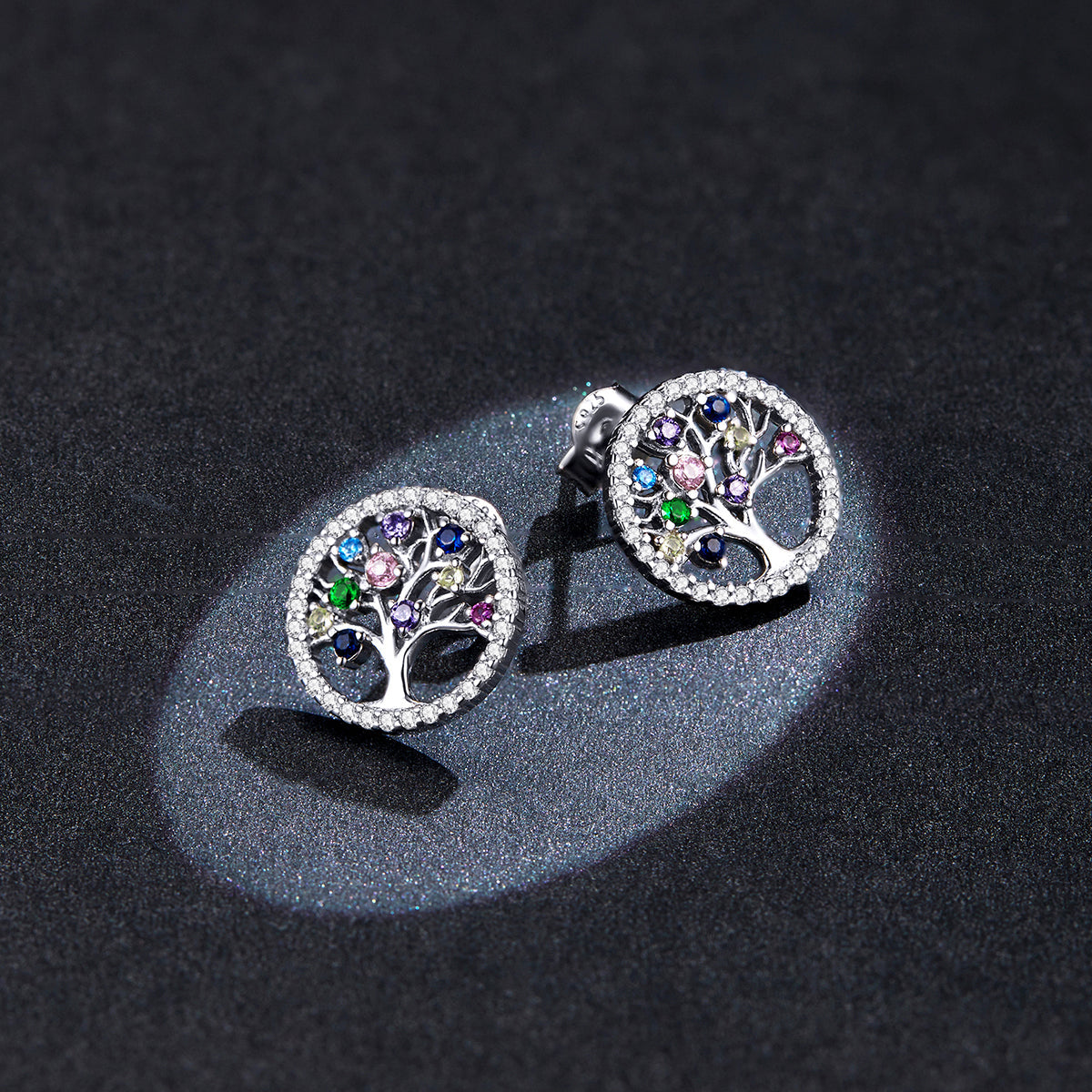 "Sylvory 925 Sterling Silver Tree of Life studs"