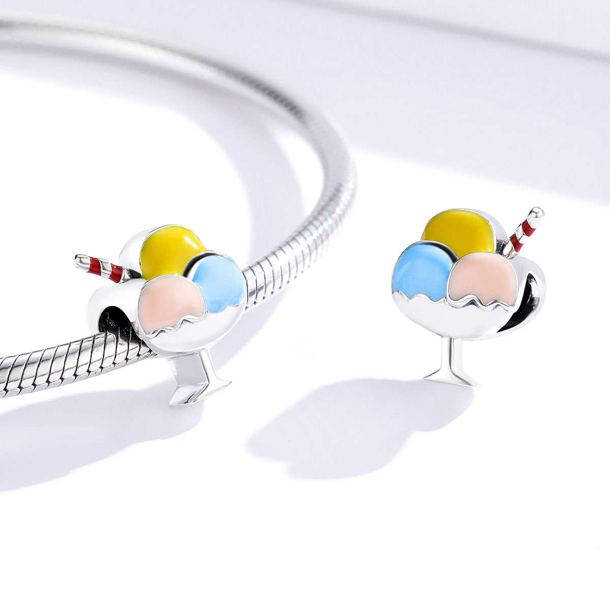 "Sylvory 925 Sterling Silver Trio Ice Cream Charm"