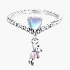 "Sylvory 925 Sterling Silver Twirl Teddy Ring"