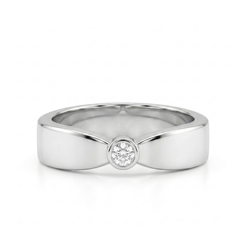 Silver Crown of Love Couple Rings