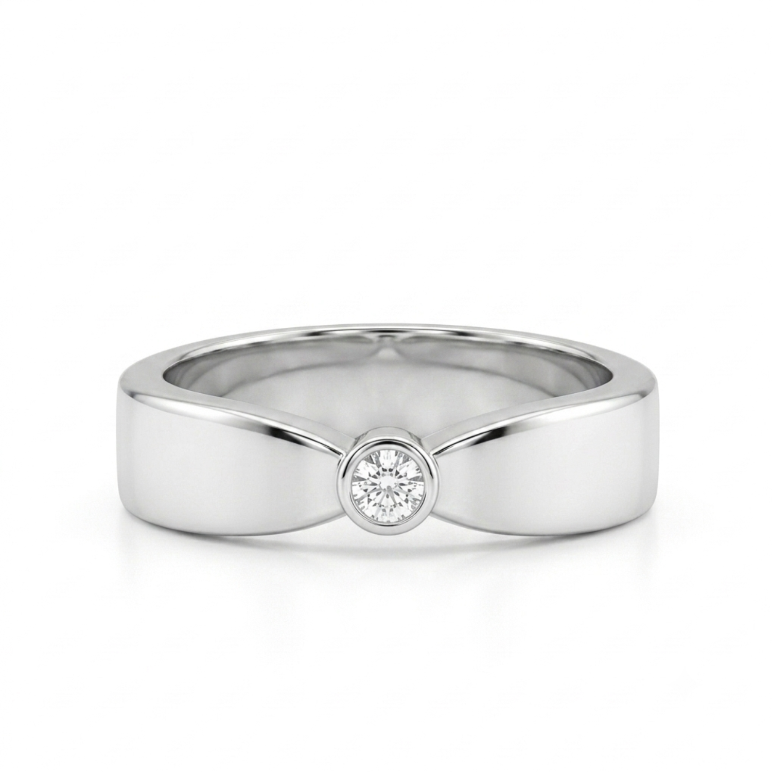 Silver Crown of Love Couple Rings