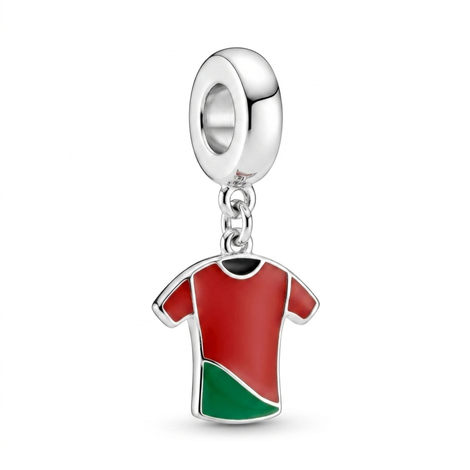 Silver Portugal No. 7 Football Jersey Charm