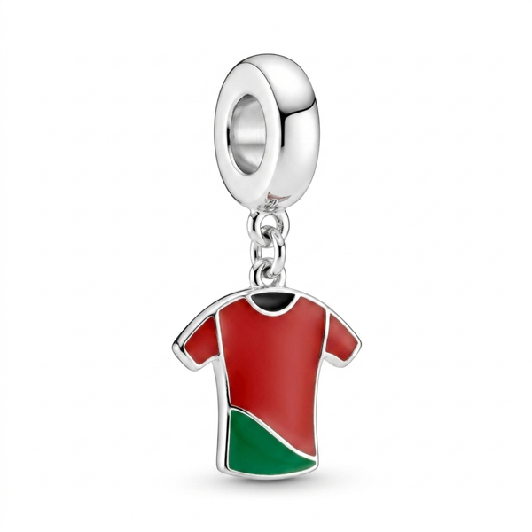 Silver Portugal No. 7 Football Jersey Charm