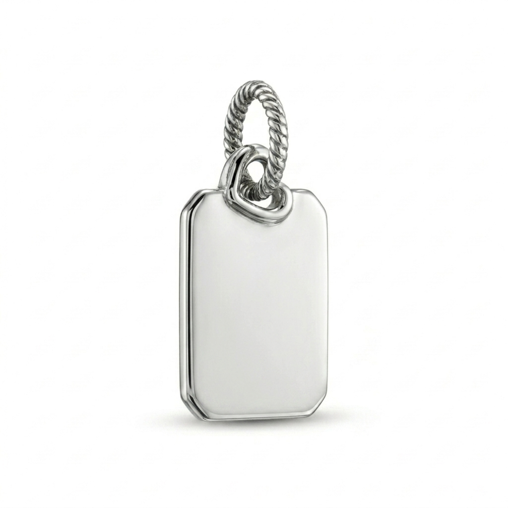 Silver Customized Dog-Tag Charm