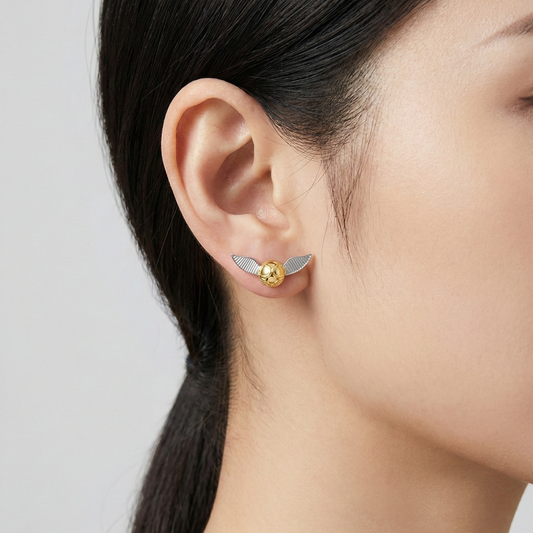 Silver Harry Potter Snitch Studs