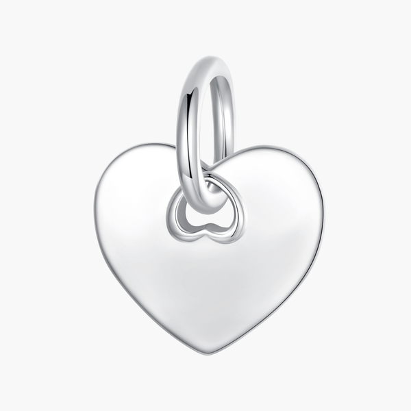 Silver Customized Heart Charm in 925 Sterling Silver by Sylvory