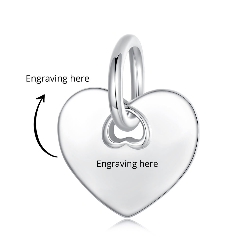 Silver Customized Heart Charm