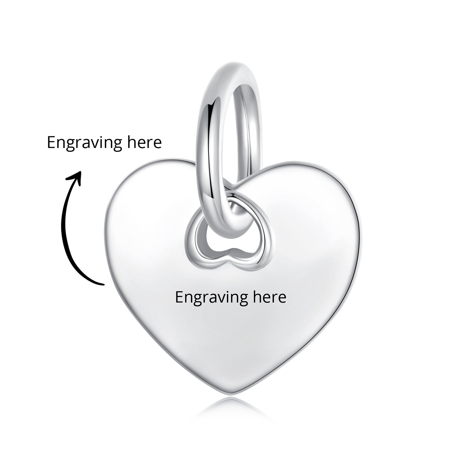 Silver Customized Heart Charm