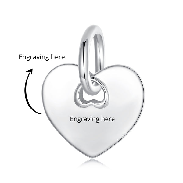 Silver Customized Heart Charm