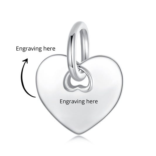 Silver Customized Heart Charm