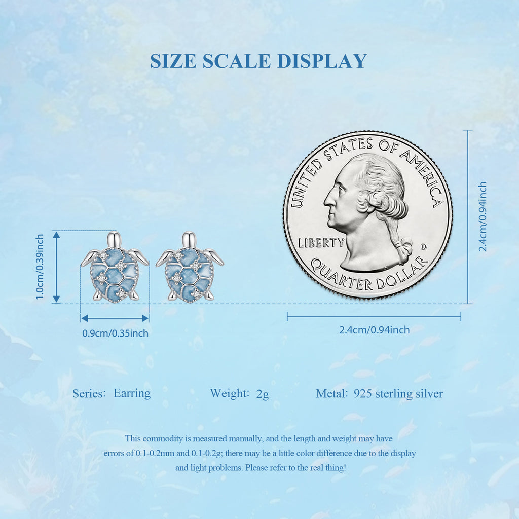 Sylvory 925 Sterling Silver Turtle of Fortune Studs