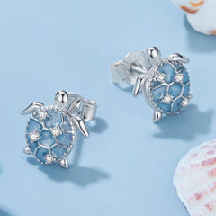 Sylvory 925 Sterling Silver Turtle of Fortune Studs
