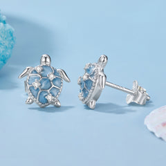 Sylvory 925 Sterling Silver Turtle of Fortune Studs
