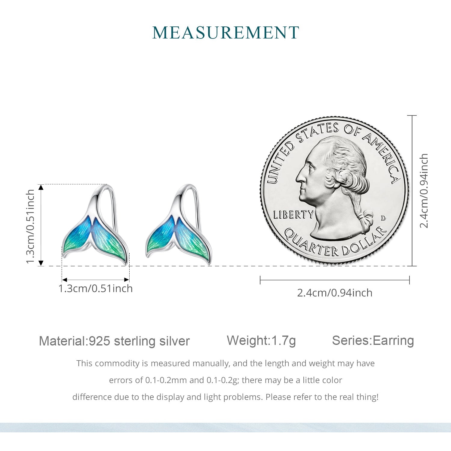 Sylvory 925 Sterling Silver Mermaid Tail Earring
