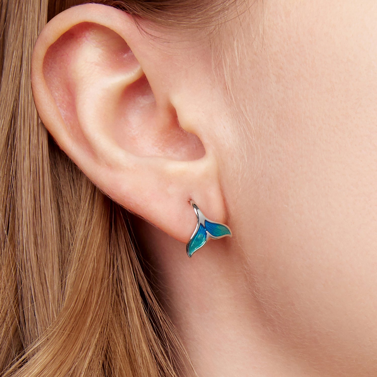 Silver Mermaid Tail Earring Secondary image