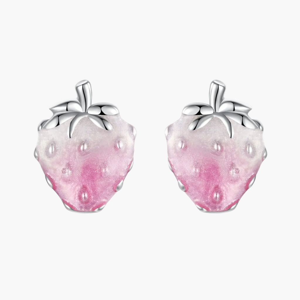 Sylvory 925 Sterling Silver Strawberry Studs