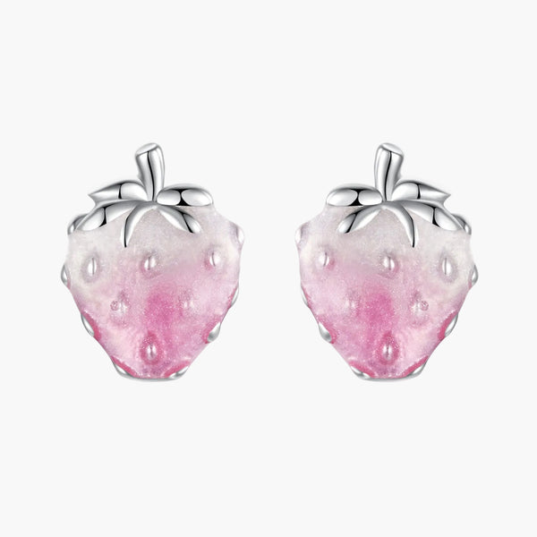 Silver Strawberry Studs in 925 Sterling Silver by Sylvory
