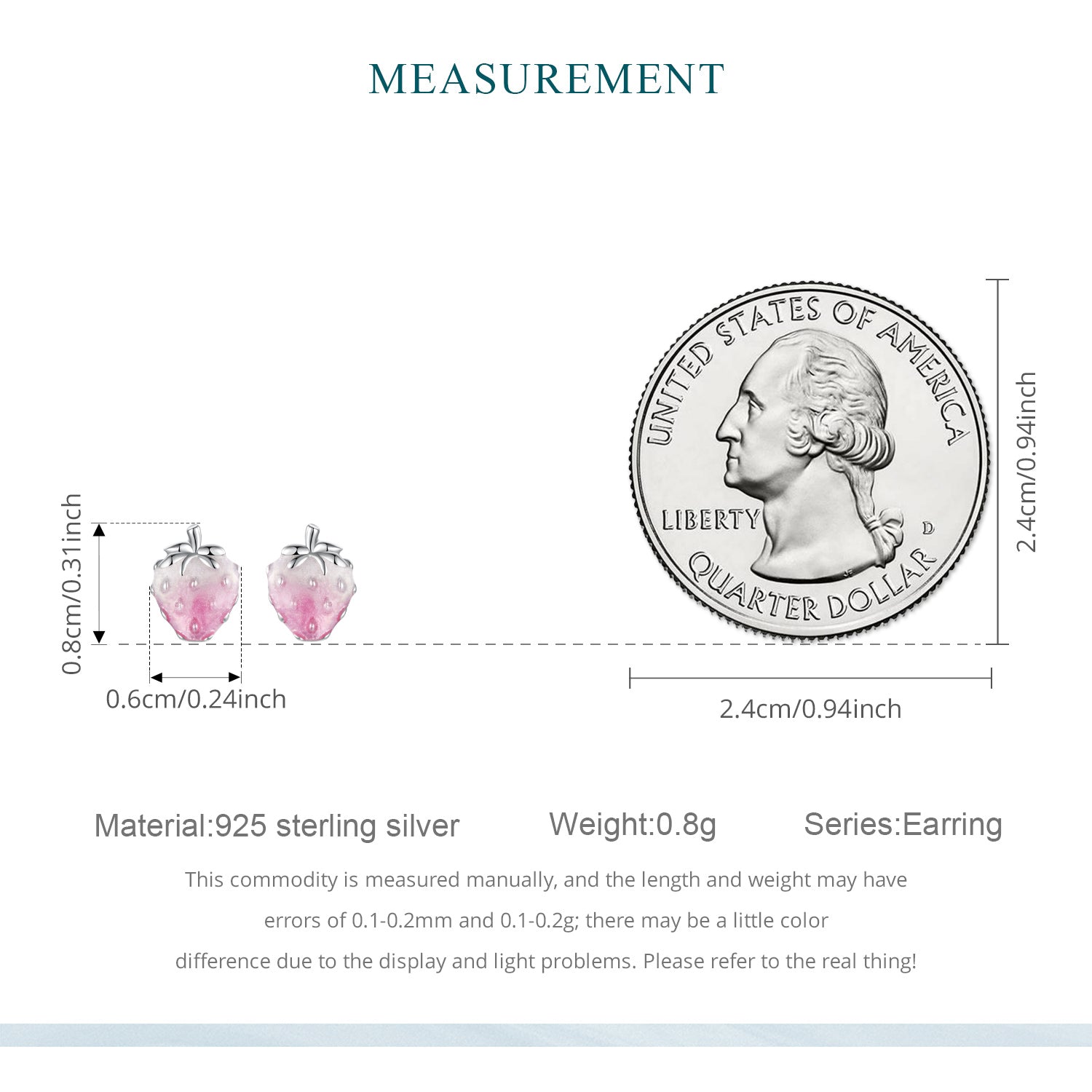 Sylvory 925 Sterling Silver Strawberry Studs