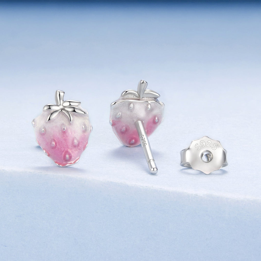 Sylvory 925 Sterling Silver Strawberry Studs