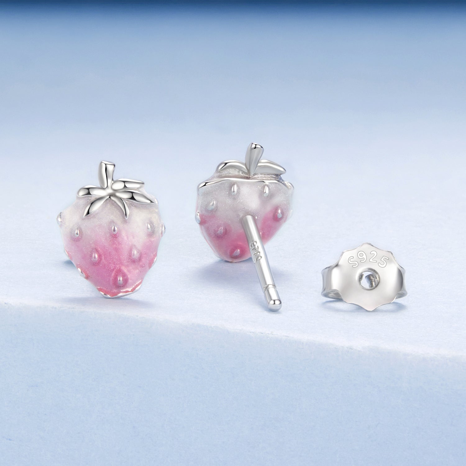 Sylvory 925 Sterling Silver Strawberry Studs