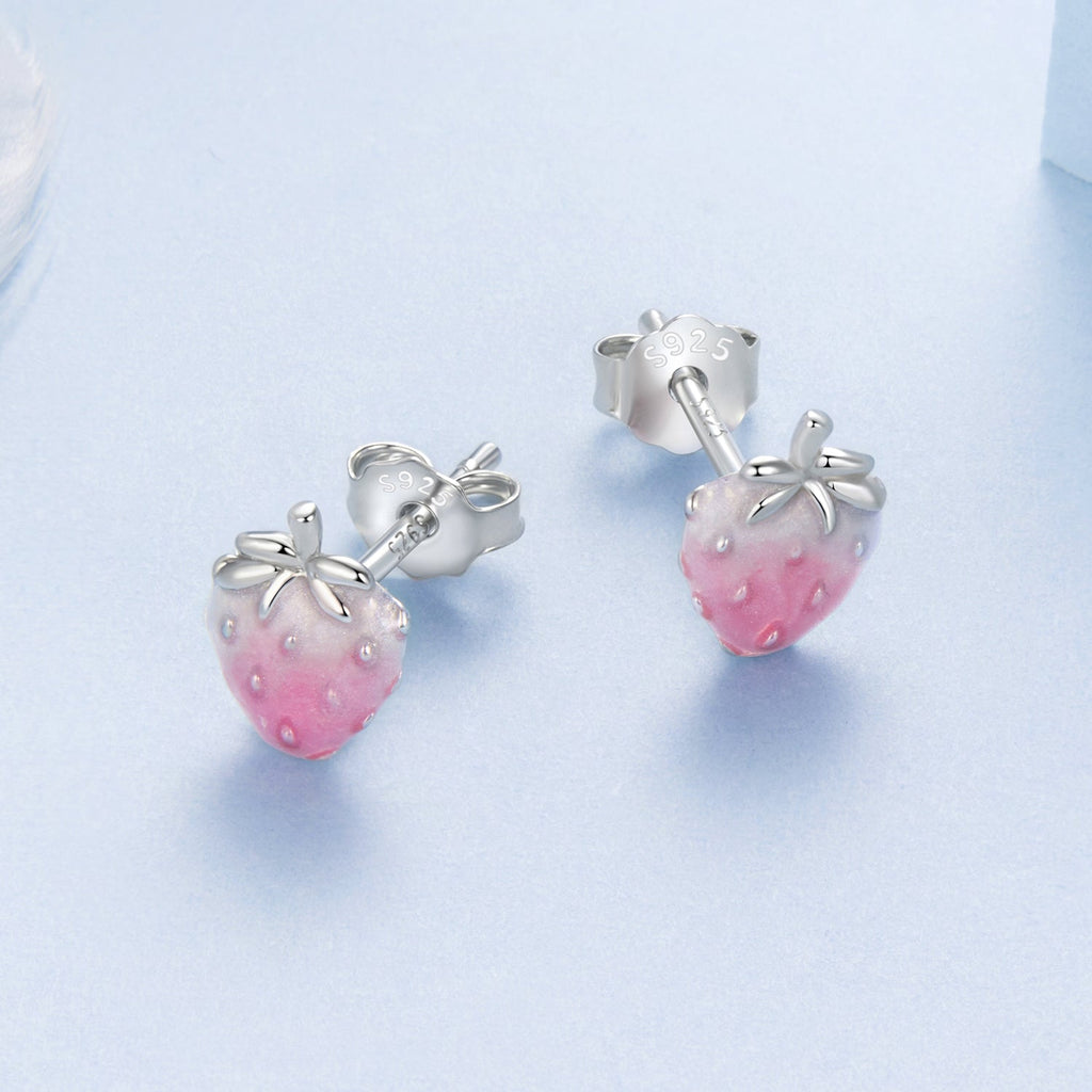 Sylvory 925 Sterling Silver Strawberry Studs