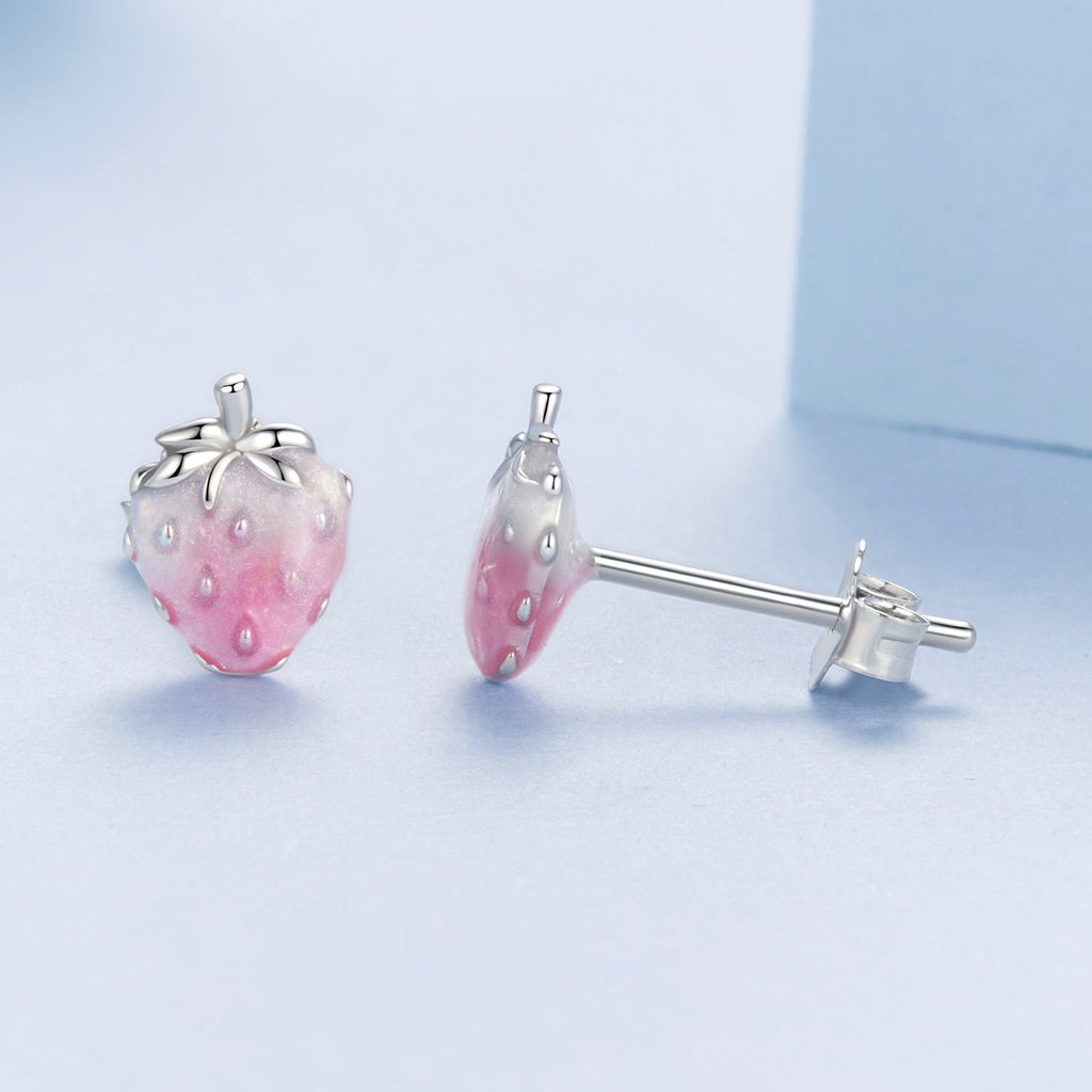 Sylvory 925 Sterling Silver Strawberry Studs
