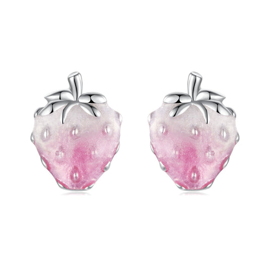 Sylvory 925 Sterling Silver Strawberry Studs