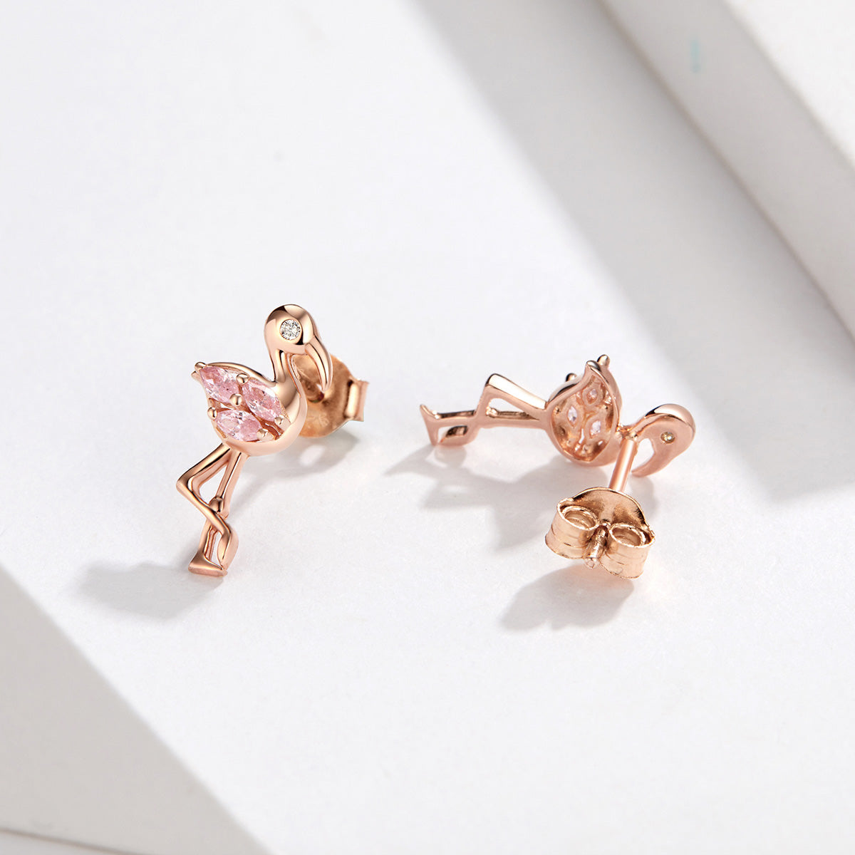 Sylvory 925 Sterling Silver Chic Flamingo Studs