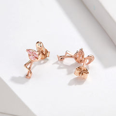 Sylvory 925 Sterling Silver Chic Flamingo Studs
